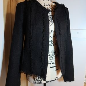 Banana Republic Tweed Fringe Jacket/Blazer
